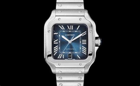 cartier santos watch blue dial